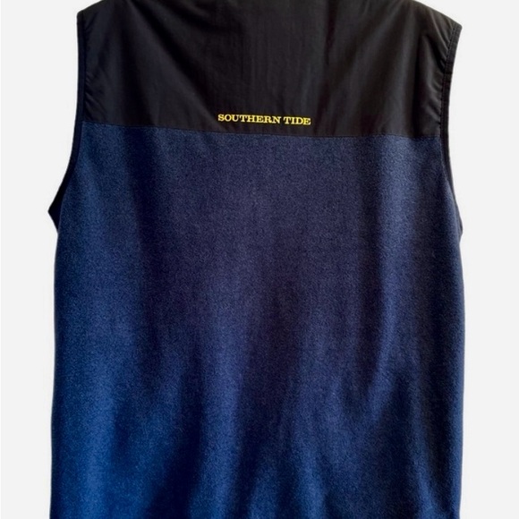 Southern Tide Black and Blue Vest with Yellow Accents - Picture 2 of 6